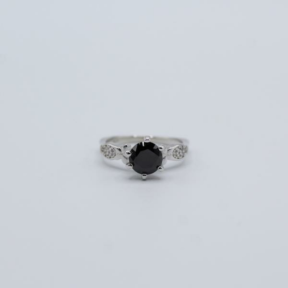 Shinning Coal Inspired CZ ring